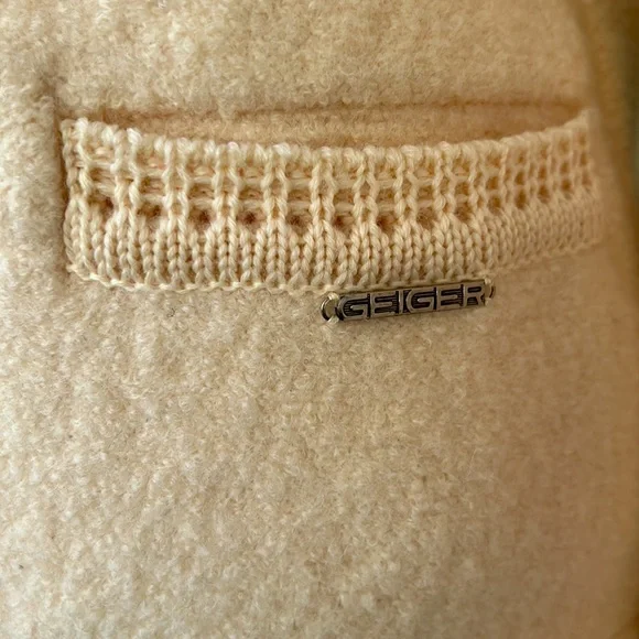 🔥HP🔥GEIGER Tyrol boiled Wool Jacket Sz 38 or S/XS,  cream / beige - Picture 3 of 16